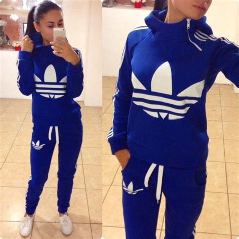 adidas cfc sweat suit blauw wit|adidas Sweatsuit .